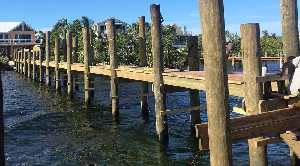DIY dock piling cleaning