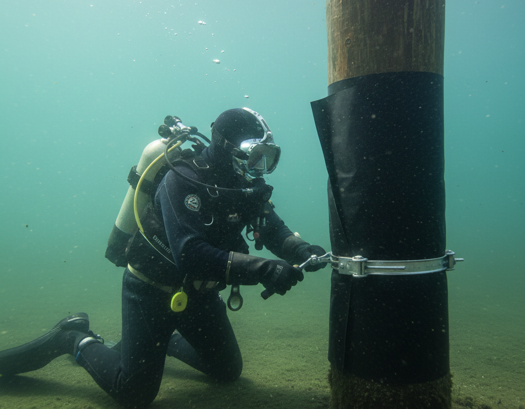 dock piling wraps and jackets