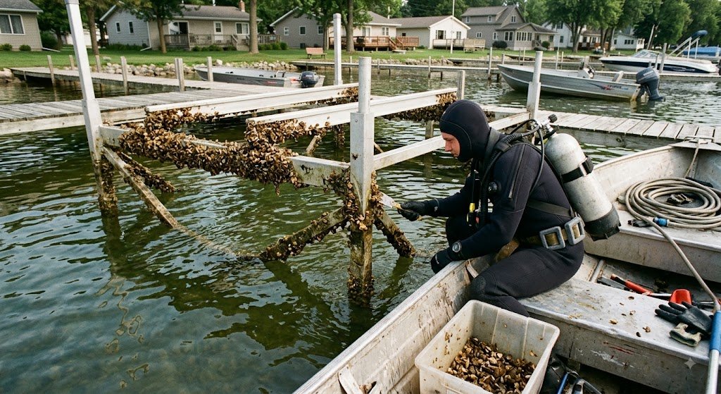 zebra mussel boat lift