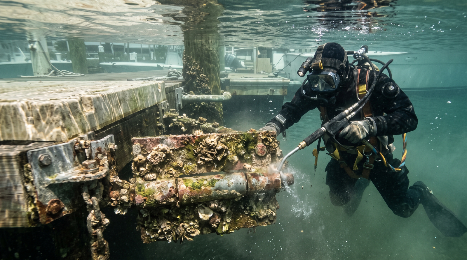floating dock hardware cleaning
