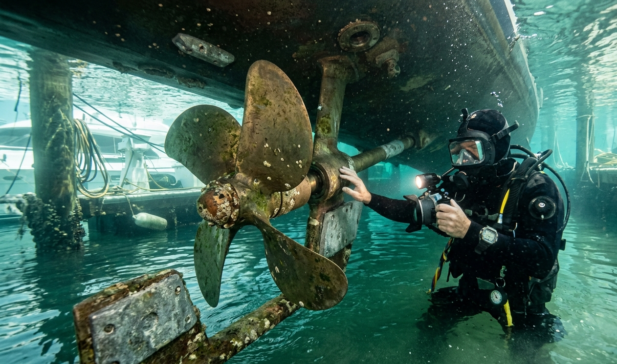 megayacht running gear inspection